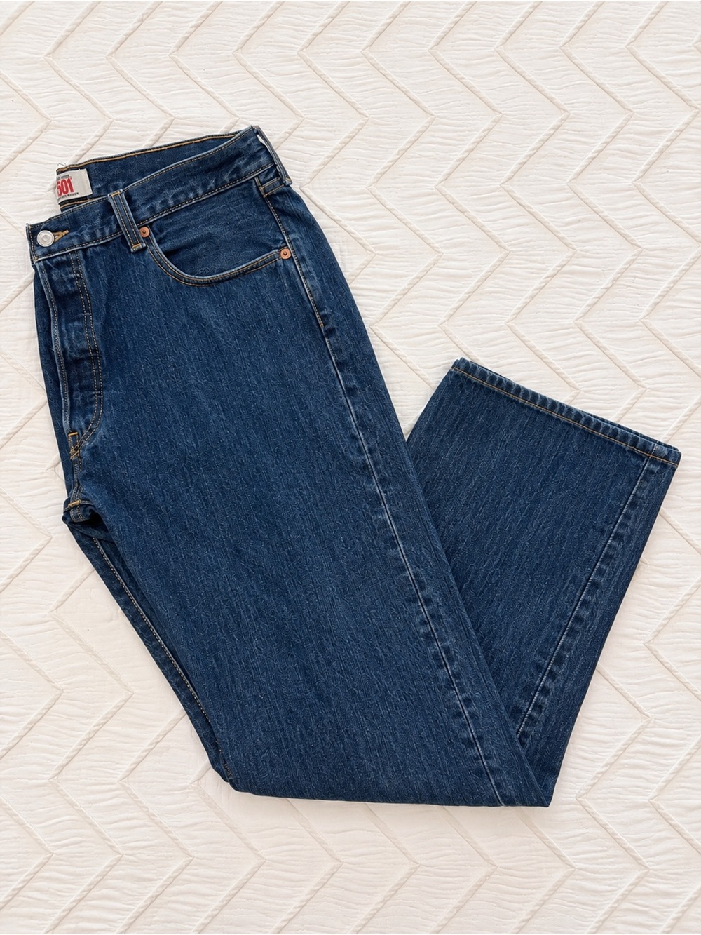 Levi’s 501 Original Men’s Jeans W36 L30 Dark Indigo Straight Leg Button Fly